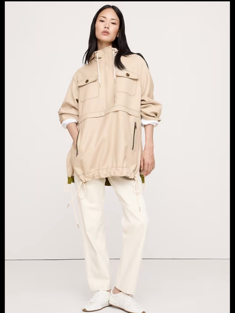 BANANA REPUBLIC OVERSIZED ITALIAN WOOL UTILITY POPOVER